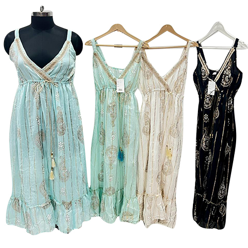 915 Ladies Stylish Viscose Lurex Lace Dress - Color: Any Colour