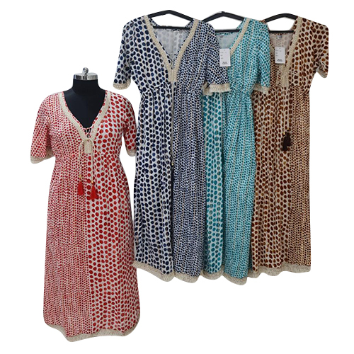 922 Designer Stylish Viscose Lurex Lace Dress - Color: Multicolor