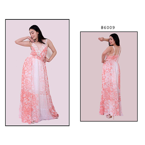 6009 Pink Viscose Dress