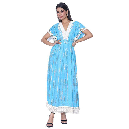 Ladies Viscose Dress - Color: Blue