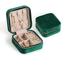 Velvet Jewellery Box - Velvet Material, 10 X 10 X 5 Cm | Plain Design, Recyclable, Ideal For Chains, Rings, Earrings, And Gifts