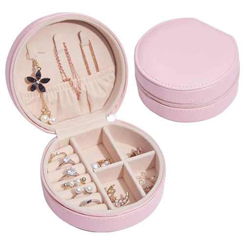 Round Jewelry Organizer Box - Design: Plain