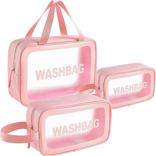 Cosmetic Bags Portable Organizer Case Carry Pouch - PVC Material, Standard Size, Customized Color Options | Moisture-Proof, Zipper Top, Recyclable