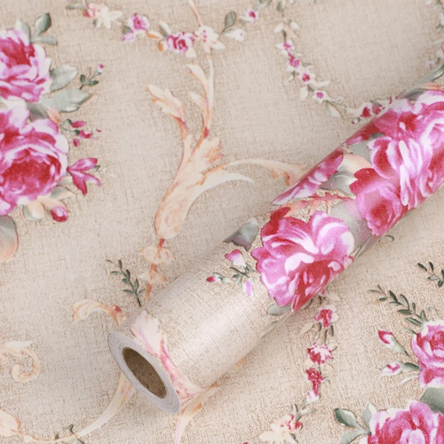 Flower Self Adhesive Waterproof PVC Wallpaper for Living Room