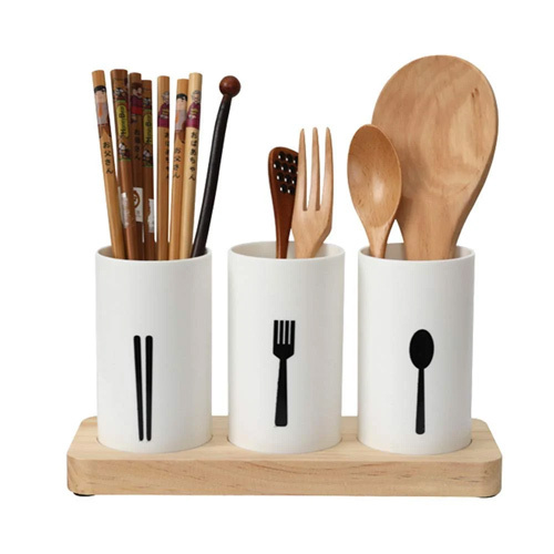 Plastic Cutlery Storage Box Holder - Color: Multicolor