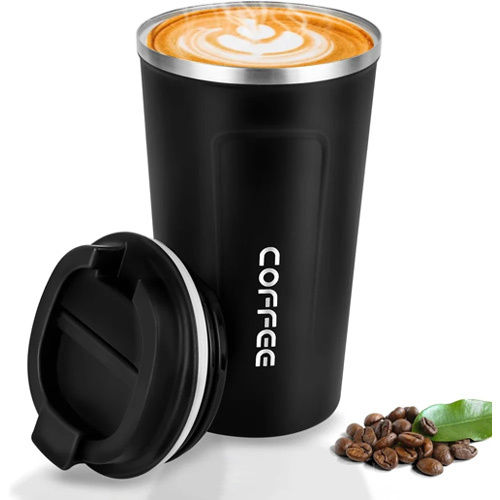 Stainless Steel Insulated Tumbler Coffee - Color: Black