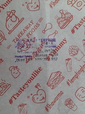 Butter Paper Printed Non Veg Red