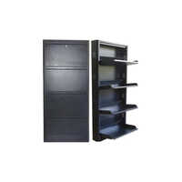 Wall Mounted Iron Shoe Cabinet - Color: Black