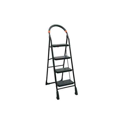 4 Steps Heavy Duty Iron Black Ladder