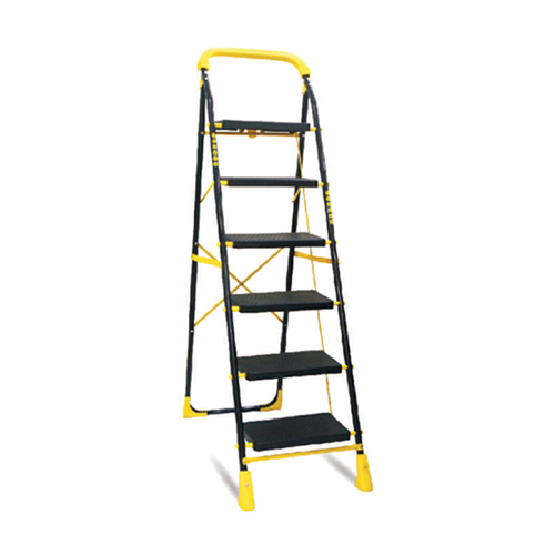 6 Steps Heavy Duty Iron Yellow Ladder - Feature: Easy To Use