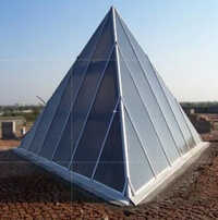 Polycarbonate Pyramid Dome - Rectangular Roofing Sheet, 1.5-16mm Thickness, Strips Pattern, Custom Sizes For Versatile Commercial & Residential Use
