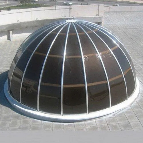 Polycarbonate Round Dome - High-quality Material, Custom Sizes Available | Round Shape, Striped Design, Mild Steel Frame, Lightweight Easy Installation