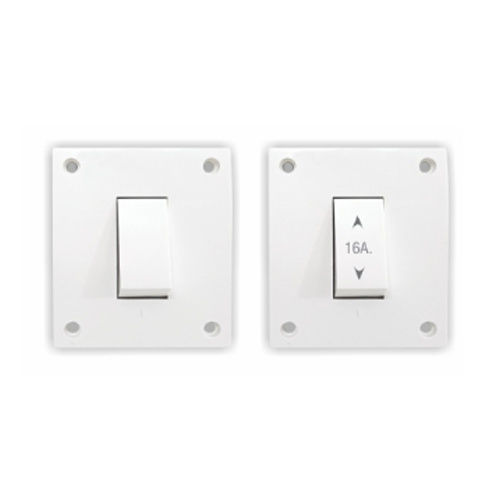 6-16A Polycarbonate Switches - Color: White