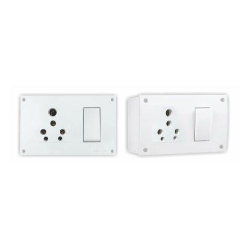 6-16A Polycarbonate Switch And Socket - Color: White