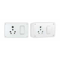 6-16a Polycarbonate Switch And Socket - Color: White