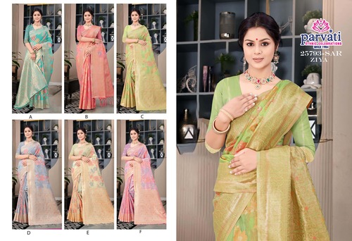 Parvati Multicolor Rapier Silk Saree -25793