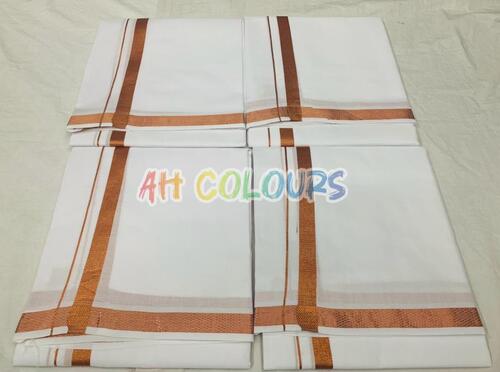 2 mts cotton dhoti copper zari