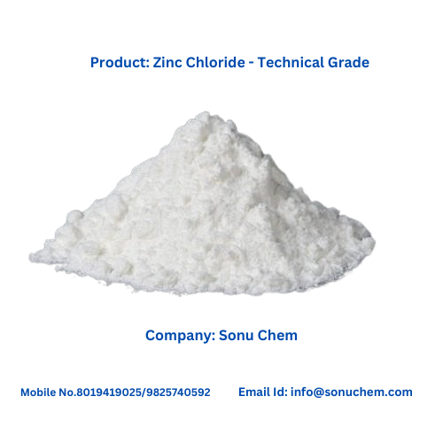 Zinc Chloride Powder - Technical Grade, 98% Purity, White Crystalline Powder with High Solubility and Deliquescent Properties