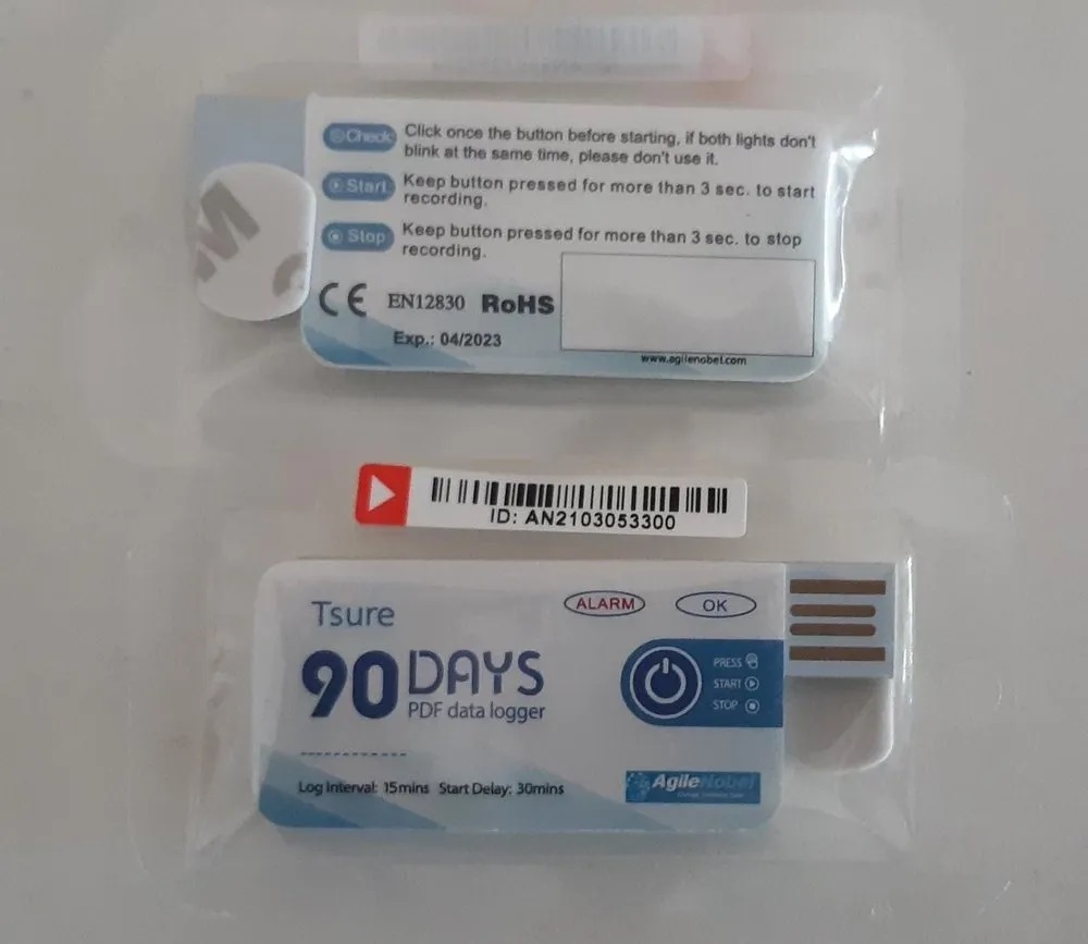 Tsure 90 Days Single Use PDF Temperature Data Logger