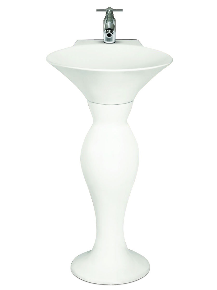 Square Ceramic Wash Basin With Pedestal - Glossy White Finish | Stain Proof, Scratch Resistant, Elegant Design