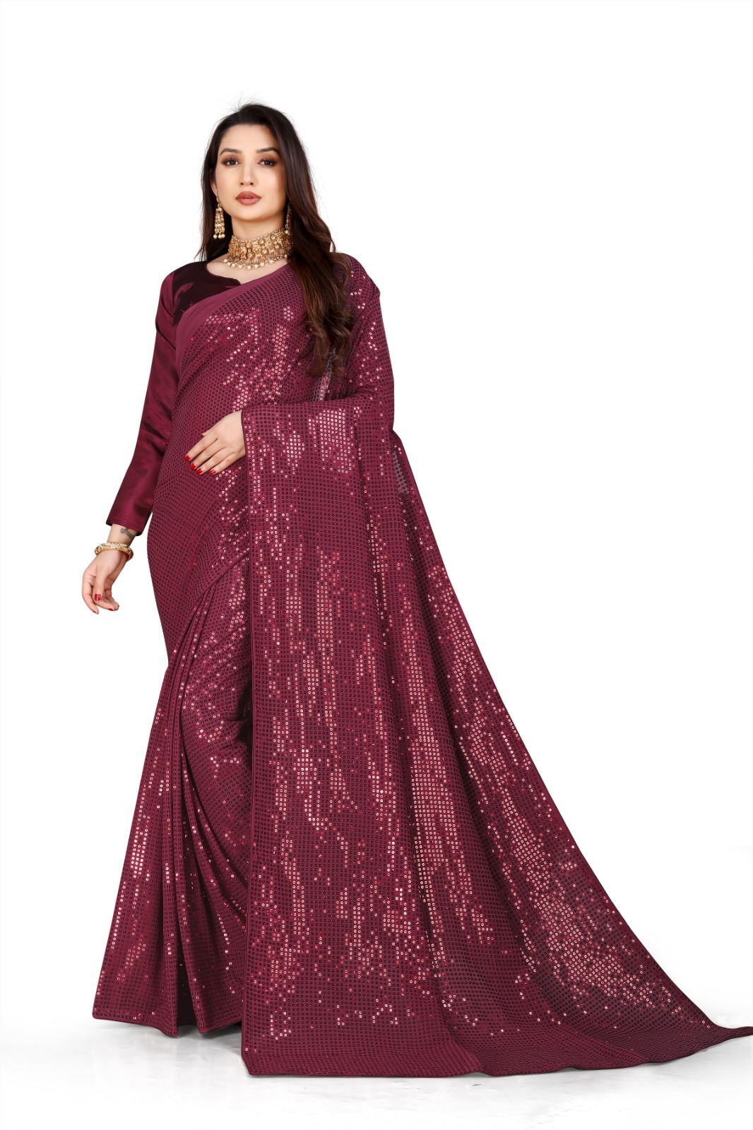 Siqwance Work Saree-3 - Color: Varied