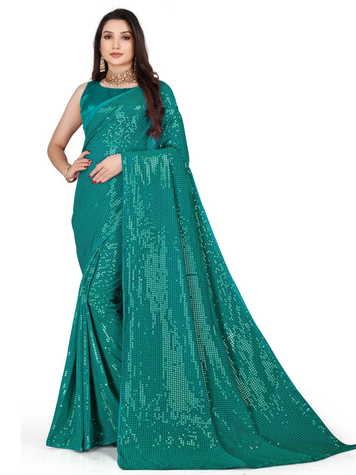 Siqwance Work Saree - Color: Varied