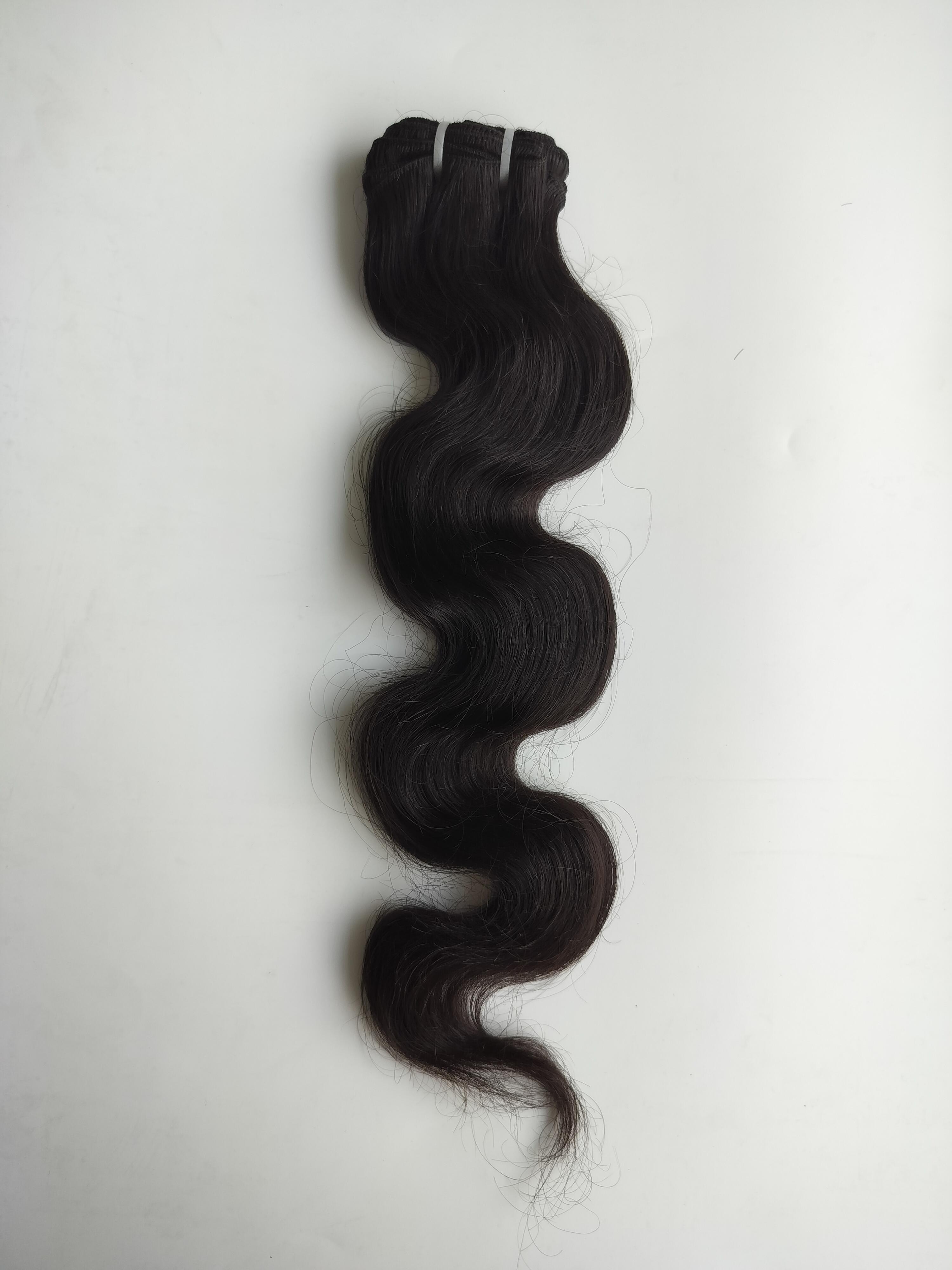 Unprocessed Remy Natural Wavy Weft Bundle Human Hair Extension