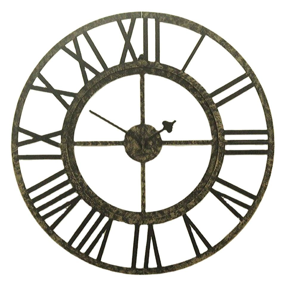 Roman Digits Metal Wall Clock - Color: Vintage Bronze