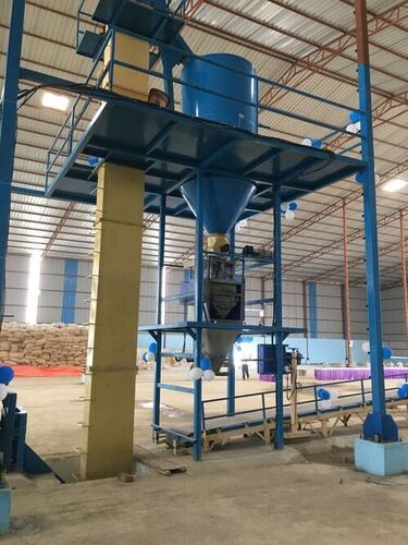 Gravity Feeder Type Bag Filling Machine - Electric Drive, Automatic Grade , Highly Efficient, Durable, Rust Proof, Human Machine Interface, 1 Year Warranty, Blue Color