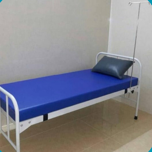 Heavy Duty Single Hospital Bed - Color: White & Blue