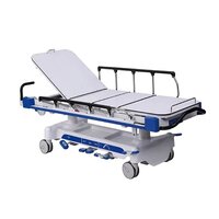 Emergency & Recovery Stretcher Trolley - Stainless Steel, 150 Kg Weight Capacity, White | Adjustable Height, Padded For Comfort, Locking Casters For Safety, Eco-friendly Design