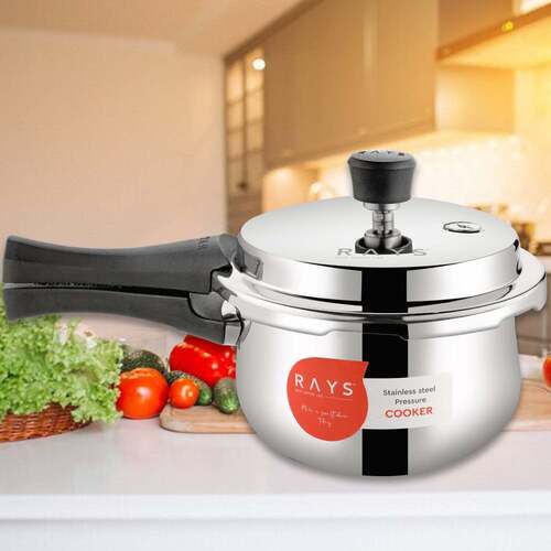 Stainless Steel Rays Fusion Pressure Cookers With Outer Lids