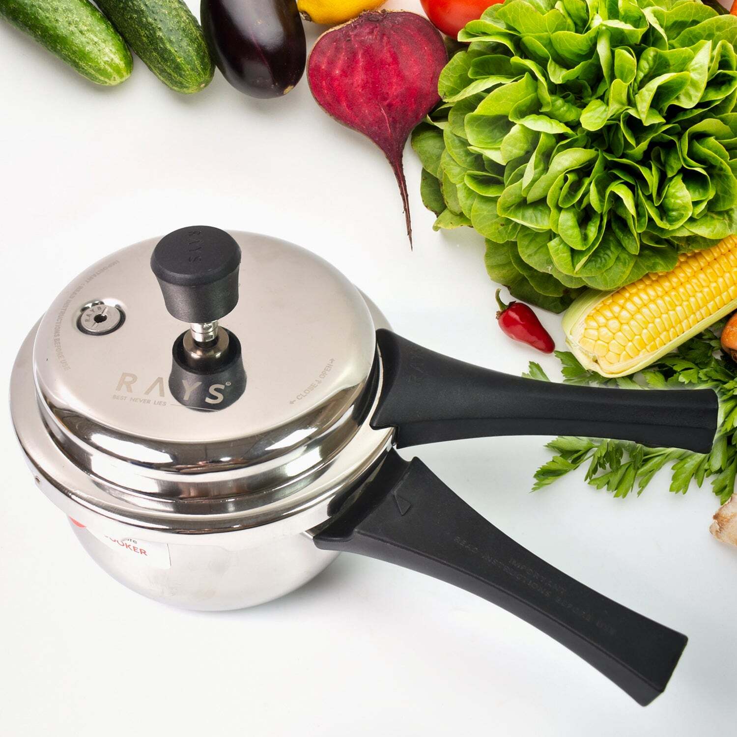 Stainless Steel Rays Fusion Pressure Cookers With Outer