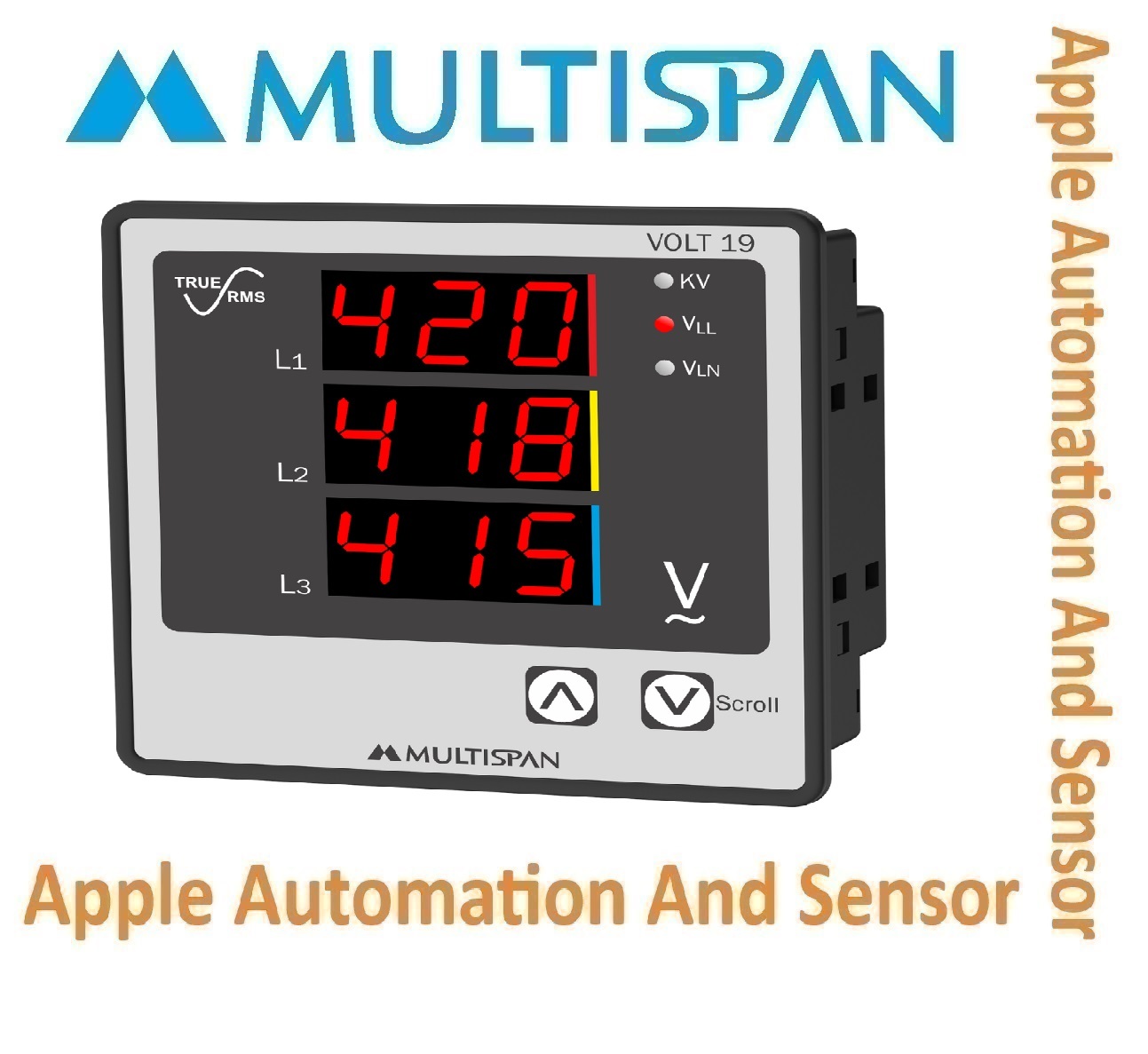 Volt-13 Multispan Three Phase Ampere And Voltmeter - Universal Input, Double Display, Double Relay (4+4 Digit), 1 Year Warranty