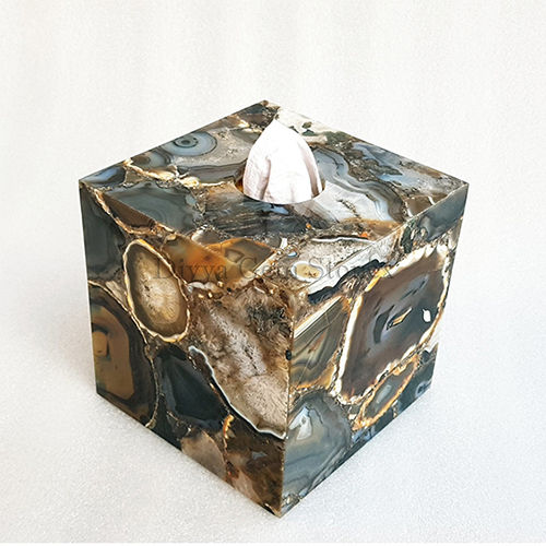 Agate Tissue Box - Color: Different Available