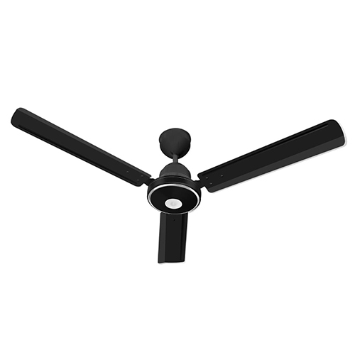 Tejas Black Ceiling Fan - Mild Steel, 1200 MM Size, Adjustable Speed Mode | 5-Star Energy Efficiency, Modern Design