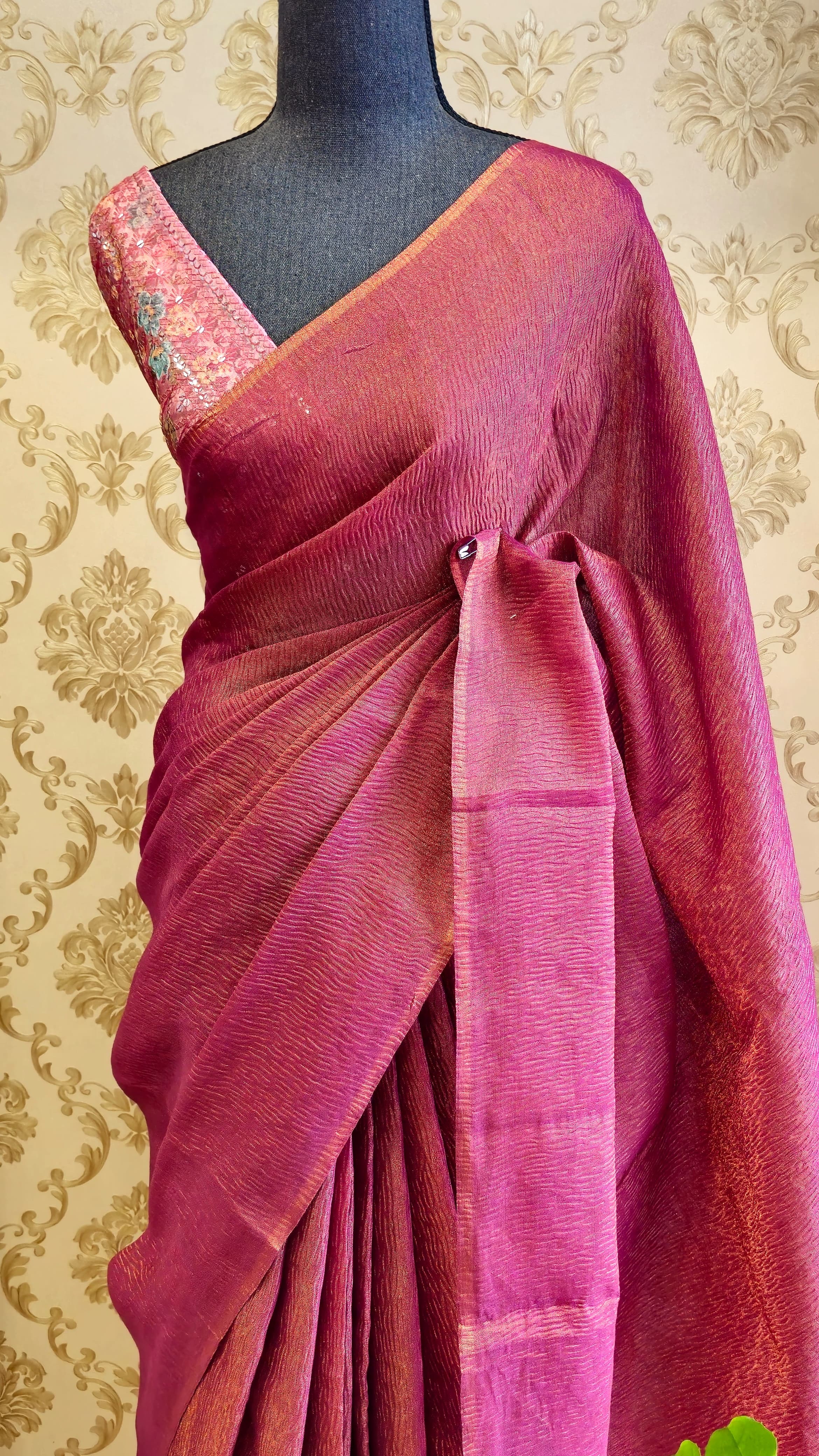 Crush Tissue Sarees - Color: Multi