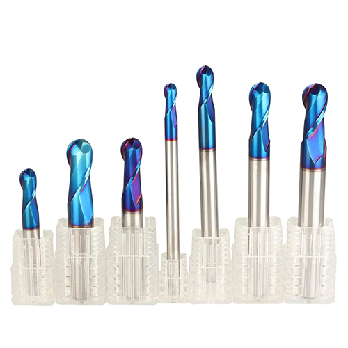 5X100 4 Flute Ballnose Blue 65 Hrc Nano Coated End Mill - Color: Silver