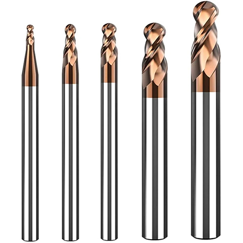 6x300 4 Flute Ballnose Copper 55 Hrc Ticn Coated End Mill