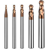 6x300 4 Flute Ballnose Copper 55 Hrc Ticn Coated End Mill - Color: Silver