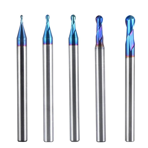 5x100 mm 4 Flute Ballnose Copper 55 HRC Ticn Coated End Mill