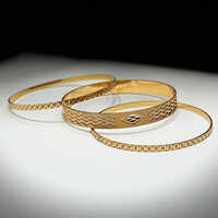 3Pcs Gold Plated Fancy Bangles