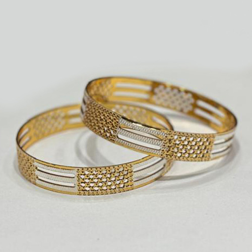 Fancy Gold Silver Plated Bangle - Feature: Anti Allergy