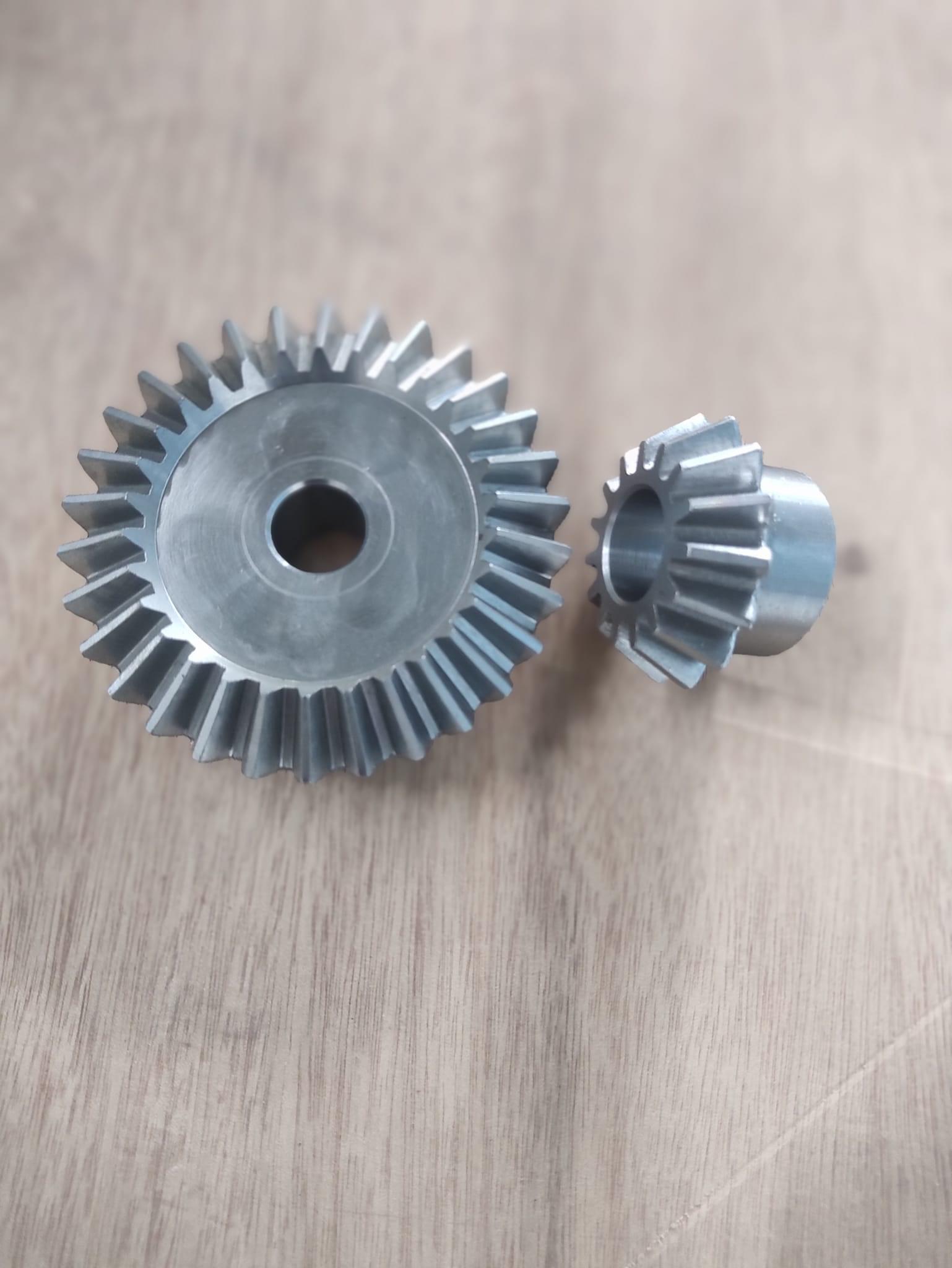 Beval Gears - Steel, Helical Tooth Profile | Forged For Industrial Applications, Connects Shafts At Right Angles, Durable & Efficient