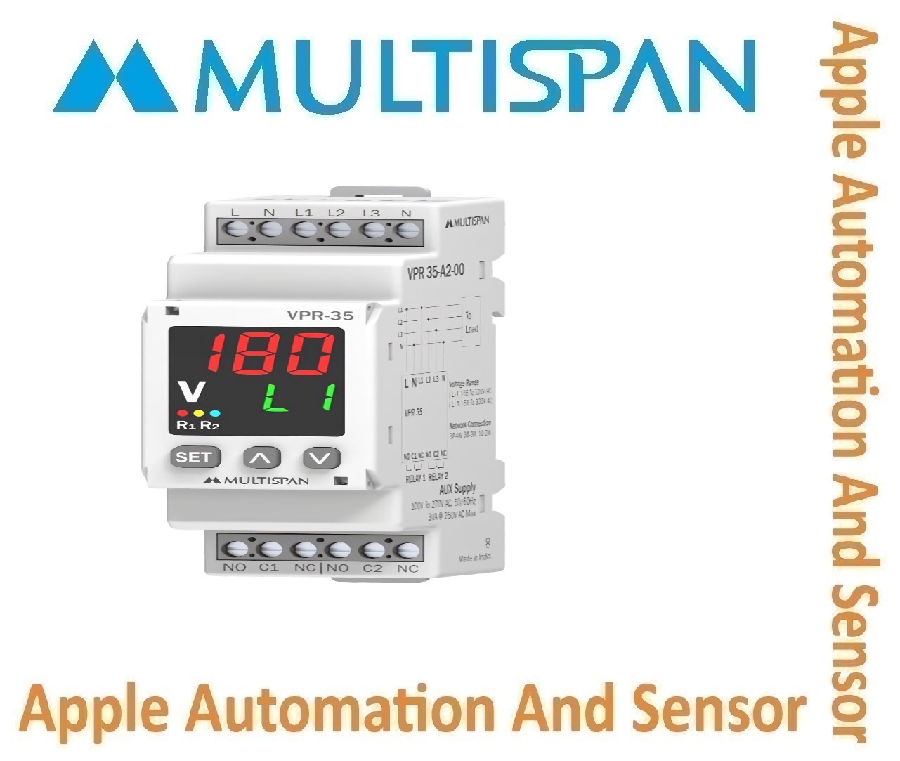 Olr-3060 Multispan Voltage And Current Protection Relay - Din Rail, Double Display Universal Input Pid Controller, Dual Relay System