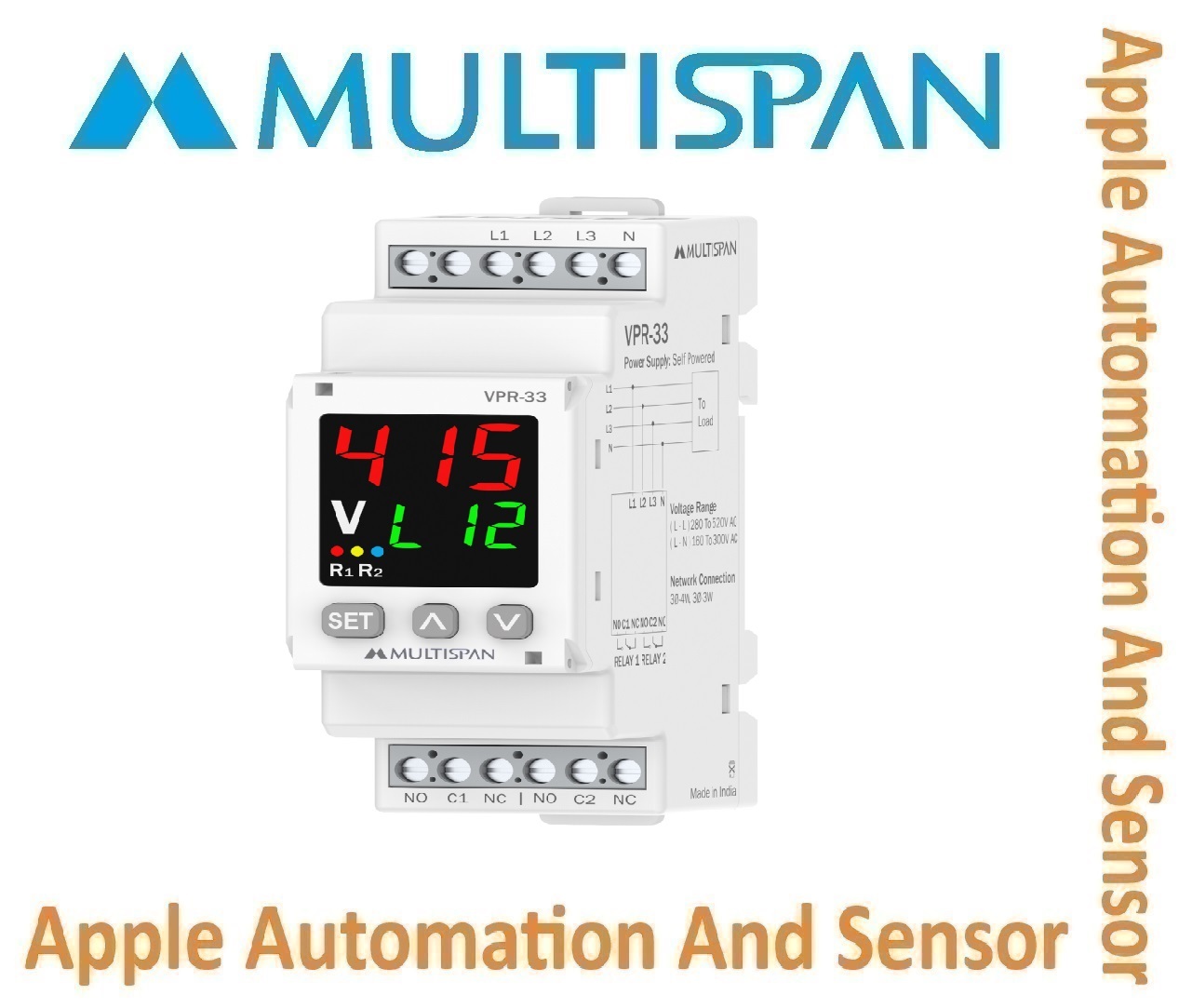 Olr-3060 Multispan Voltage And Current Protection Relay - Din Rail, Double Display Universal Input Pid Controller, Dual Relay System