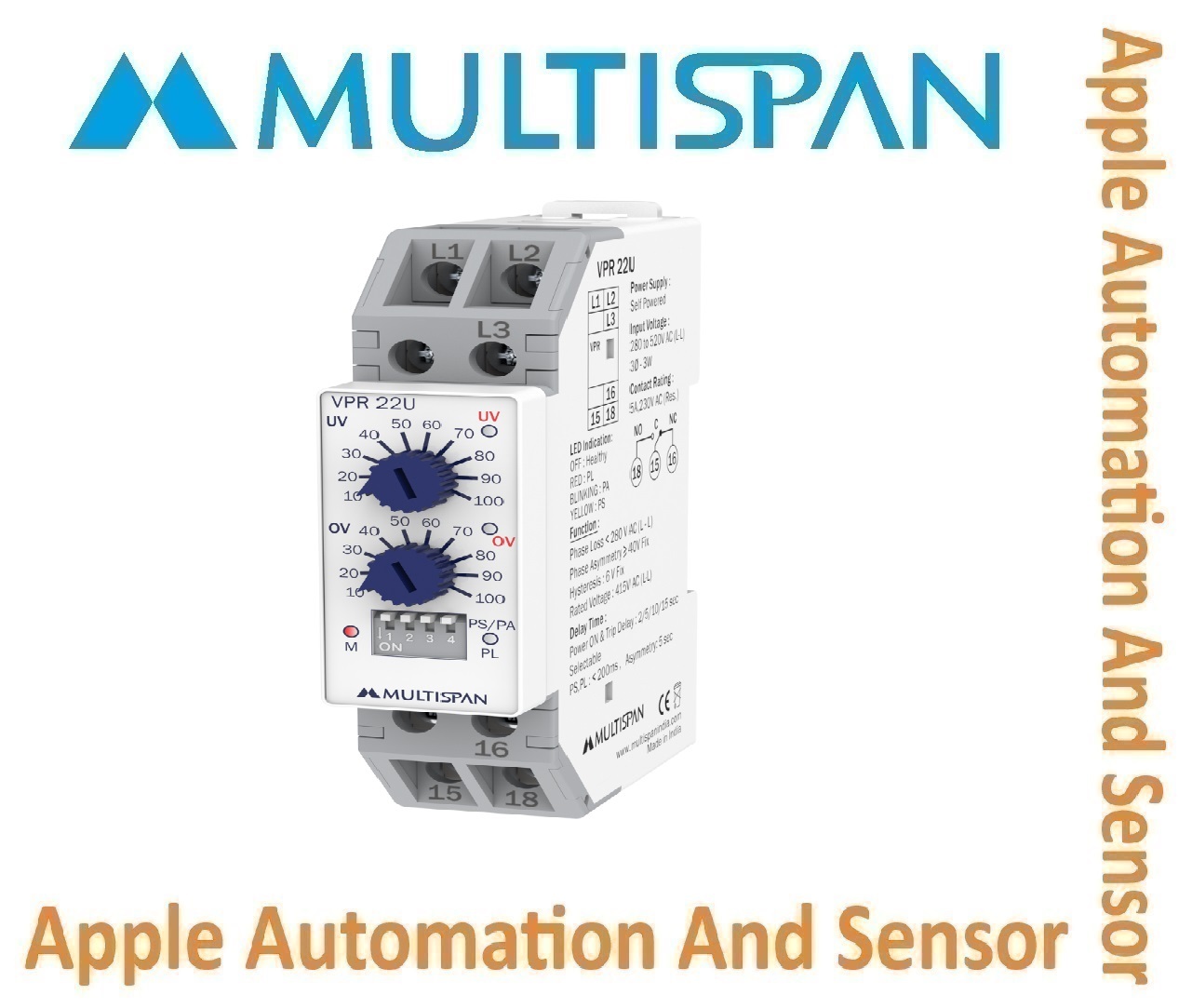 Cpr-35-3c Multispan Voltage And Current Protection Relay - Din Rail, Double Display Universal Input Pid Controller, Accurate Voltage & Current Monitoring