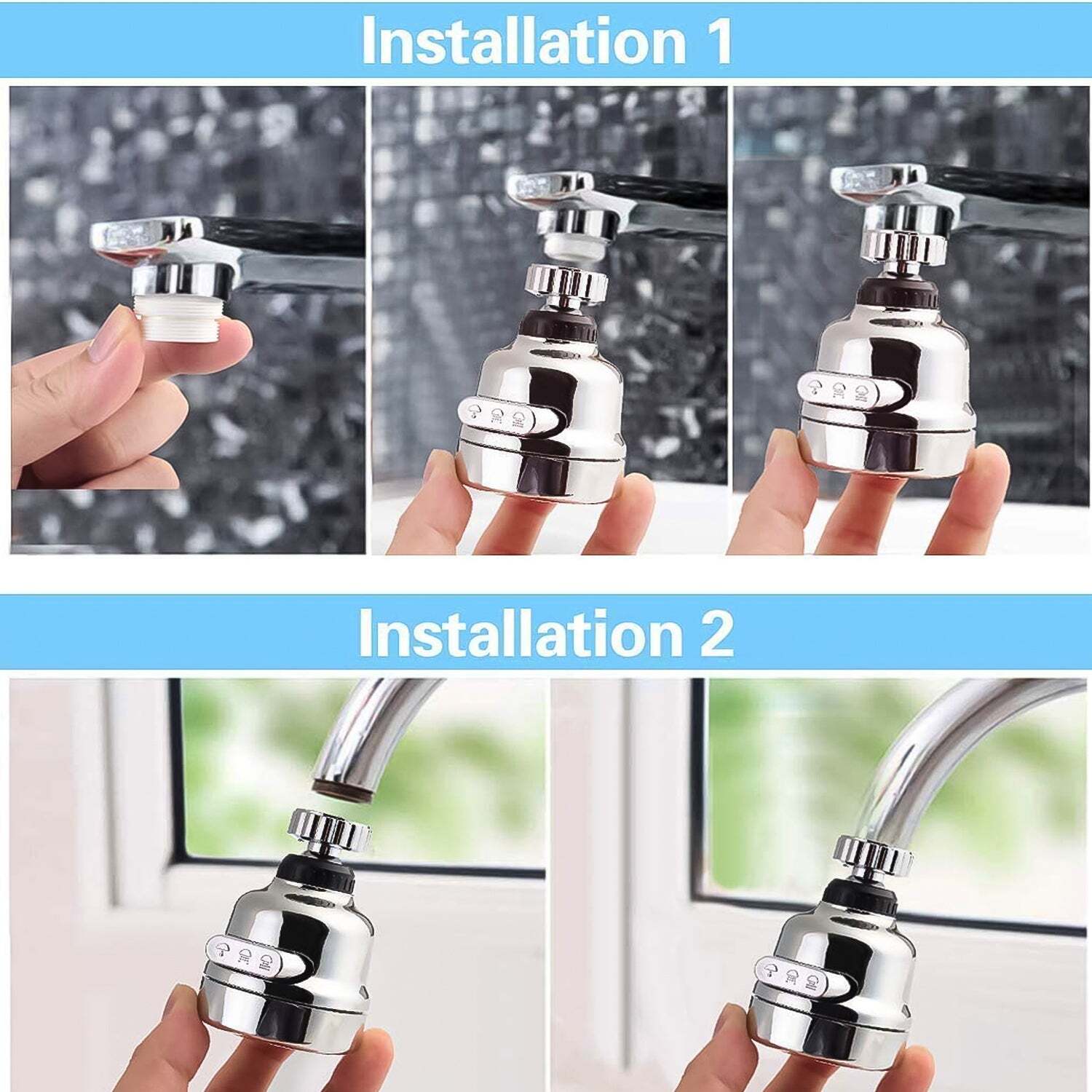 Faucet Sprayer Head, 360a Rotatable Faucet Extensions