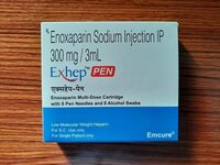 Exhep Pen 300 Mg 3 Ml Enoxaparin Injection - Anticoagulant For Deep Vein Thrombosis & Pulmonary Embolism Prevention, Injectable Under Skin
