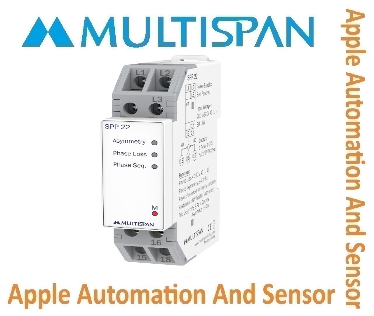 Spp-22-1 Single Phase Preventor Multispan Voltage And Current Protection Relay - Din Rail, Double Display, Universal Input Pid Controller, Dual Relay Output